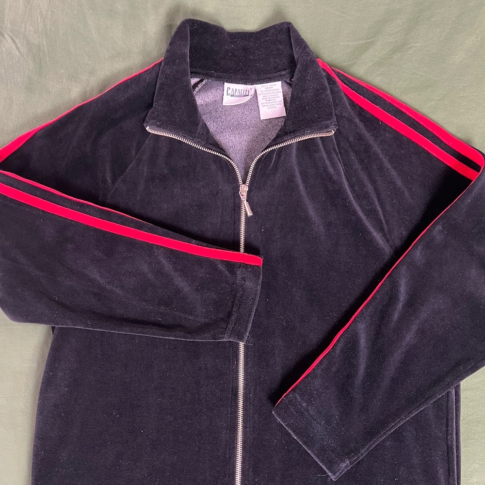 Soprano’s Style Black Velour Track Suit Jacket
